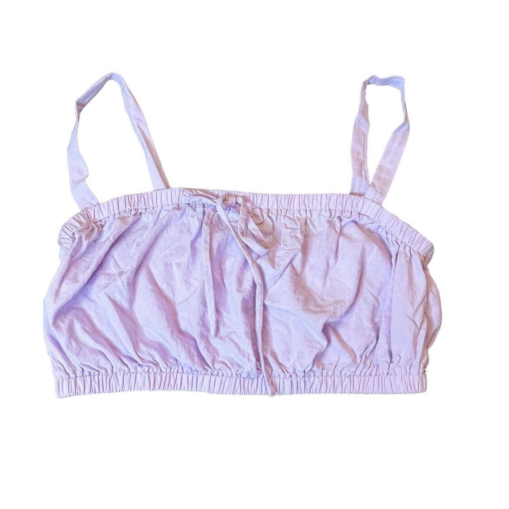 Sophie Rue Women's Lavender‎ Square Neck Crop Top SZ L